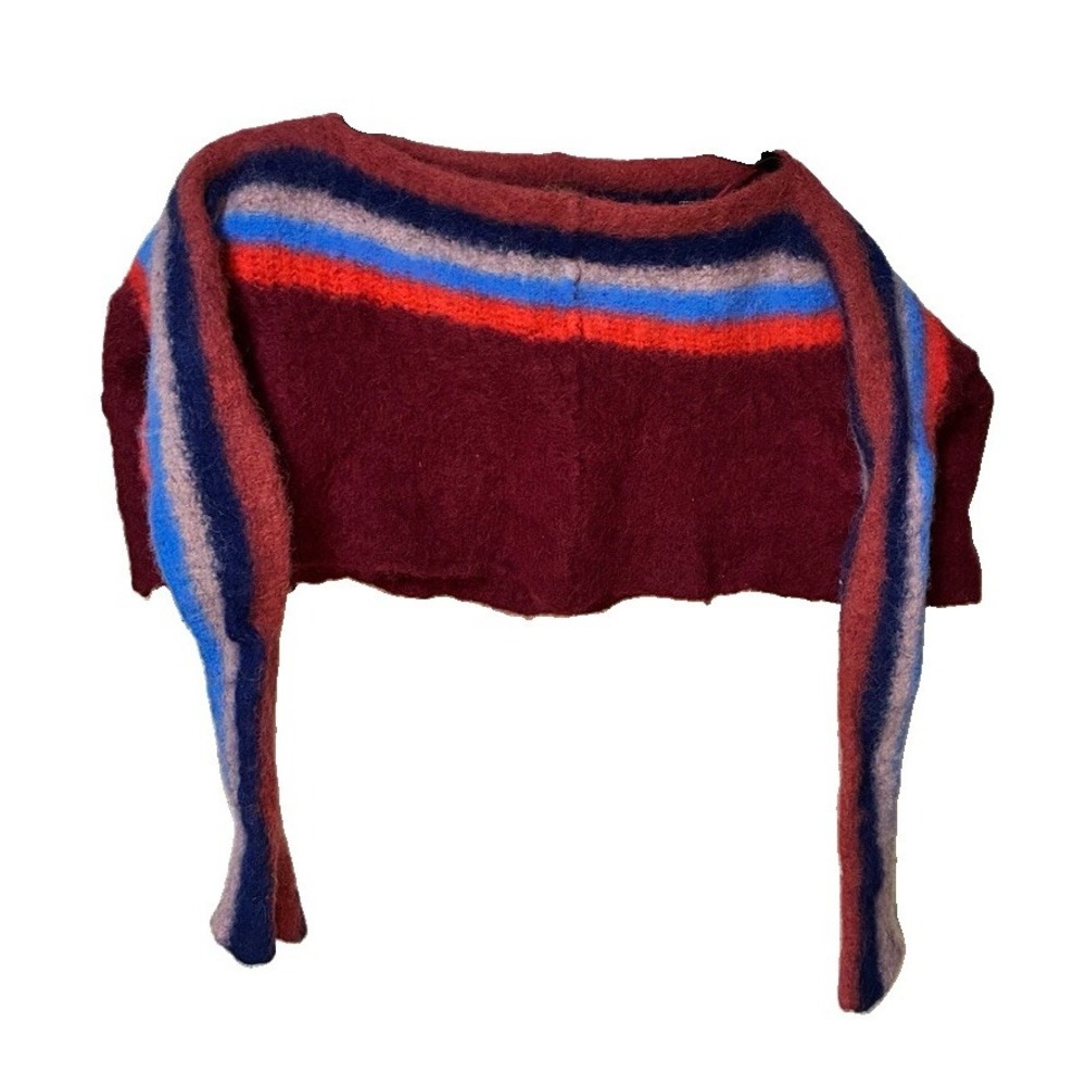 Free People Y2K Vintage Inspired Alpaca Blend Cropped Striped Sweater XS
